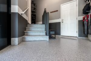 polyurea coated basement floors with staircase