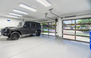 jeep on polyurea concrete garage flooring