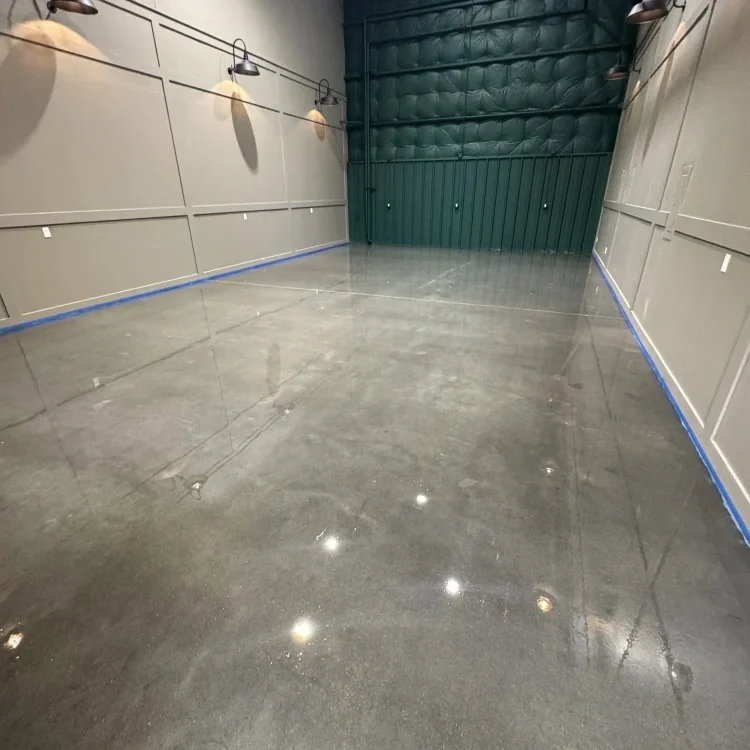 Polyaspartic floor at a League City commercial space